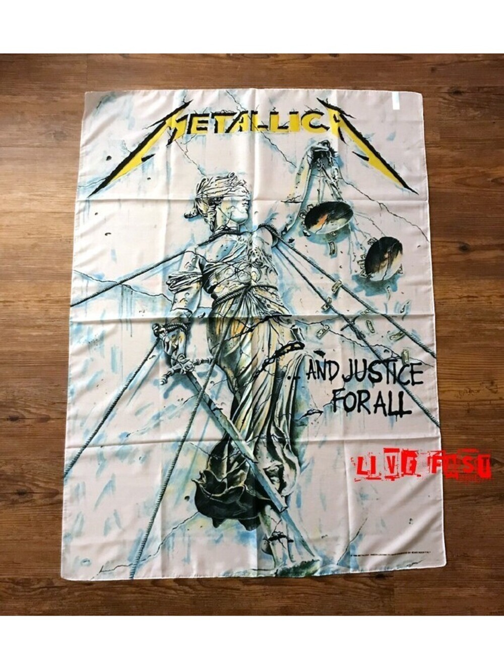 METALLICA Flag Banner Tapestry Fabric Poster Vintage 1998 And Justice For All
